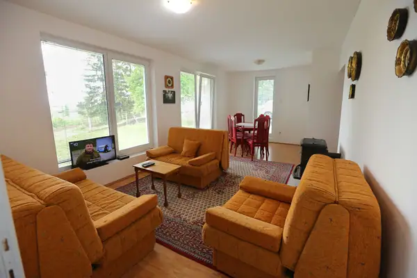 Living room with sofas and a TV