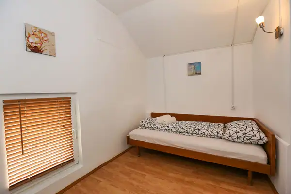 Single bed in an attic room