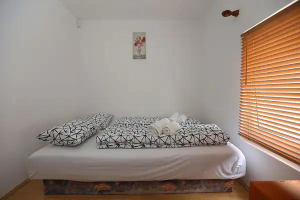 Room with a low bed