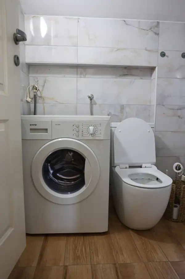 Bathroom with a washing machine