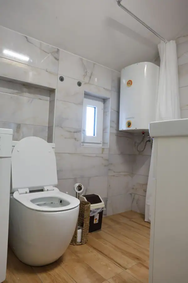 Bathroom with a water heater